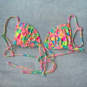 White fox Swim Multi Color Bikini Top